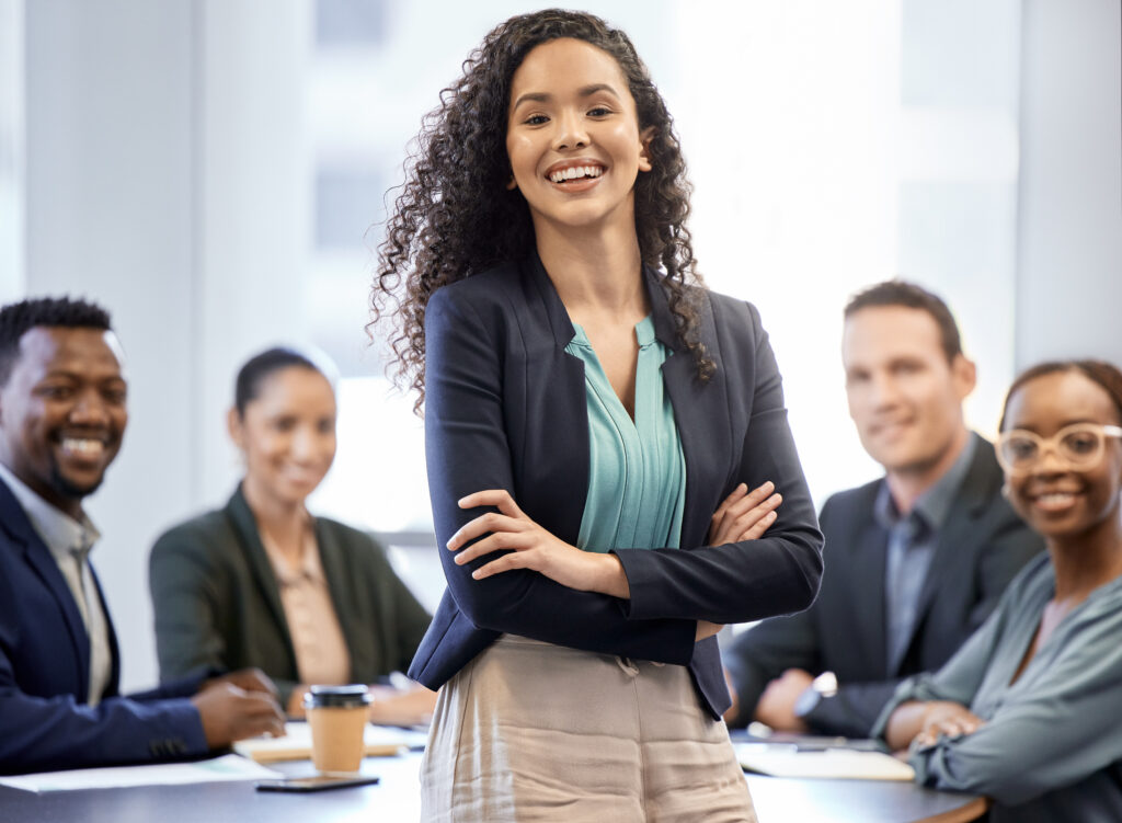 A young leader developing as a professional with other colleagues