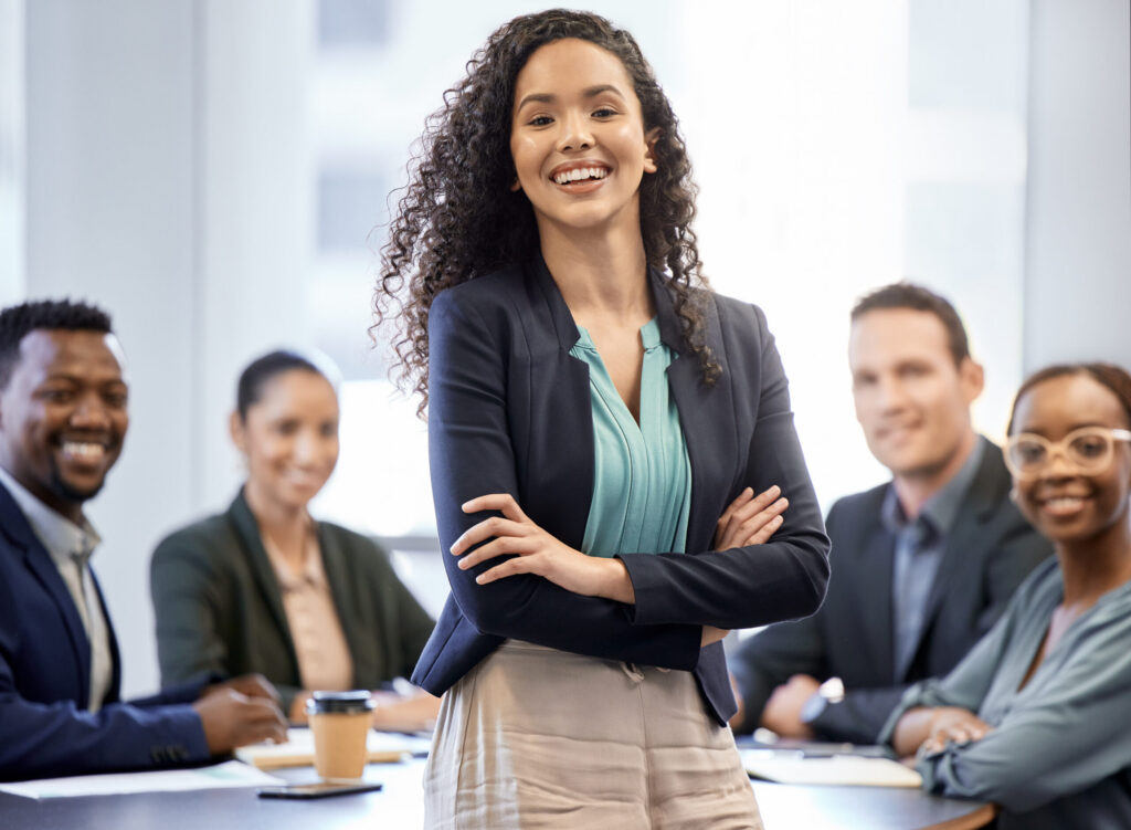 A young leader developing as a professional with other colleagues